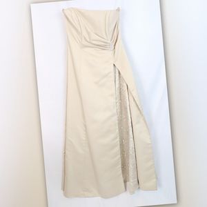 Victory Collection Long Gold Strapless Gown Dress Women Large